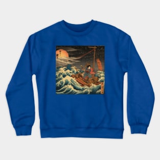 Epic Samurai Surfing The Great Wave - Unique Japanese Art Design Crewneck Sweatshirt